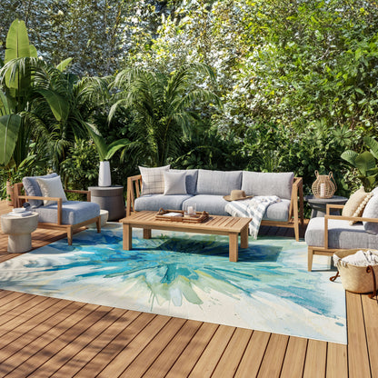 Nourison Home Color Splash  Ivory Blue  Contemporary