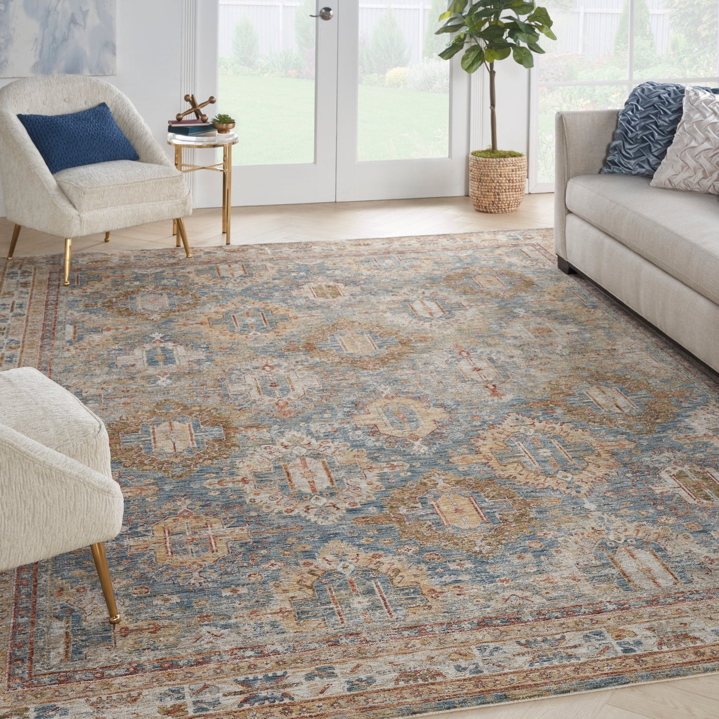 Nourison Home Sahar  Blue  Traditional