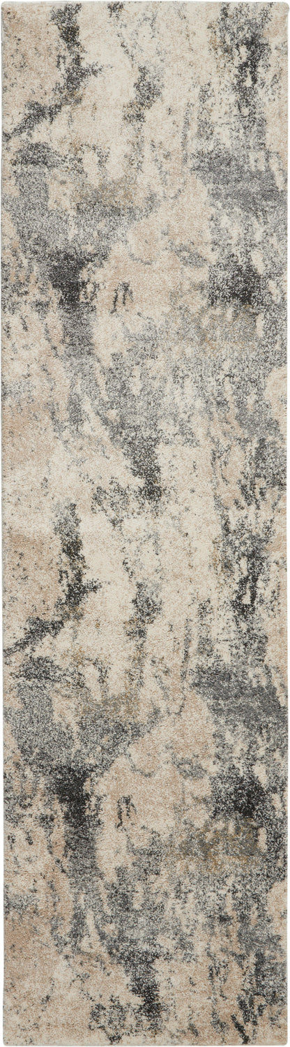 Nourison Home Fusion FSS16 Cream Grey Contemporary Power-loomed Rug