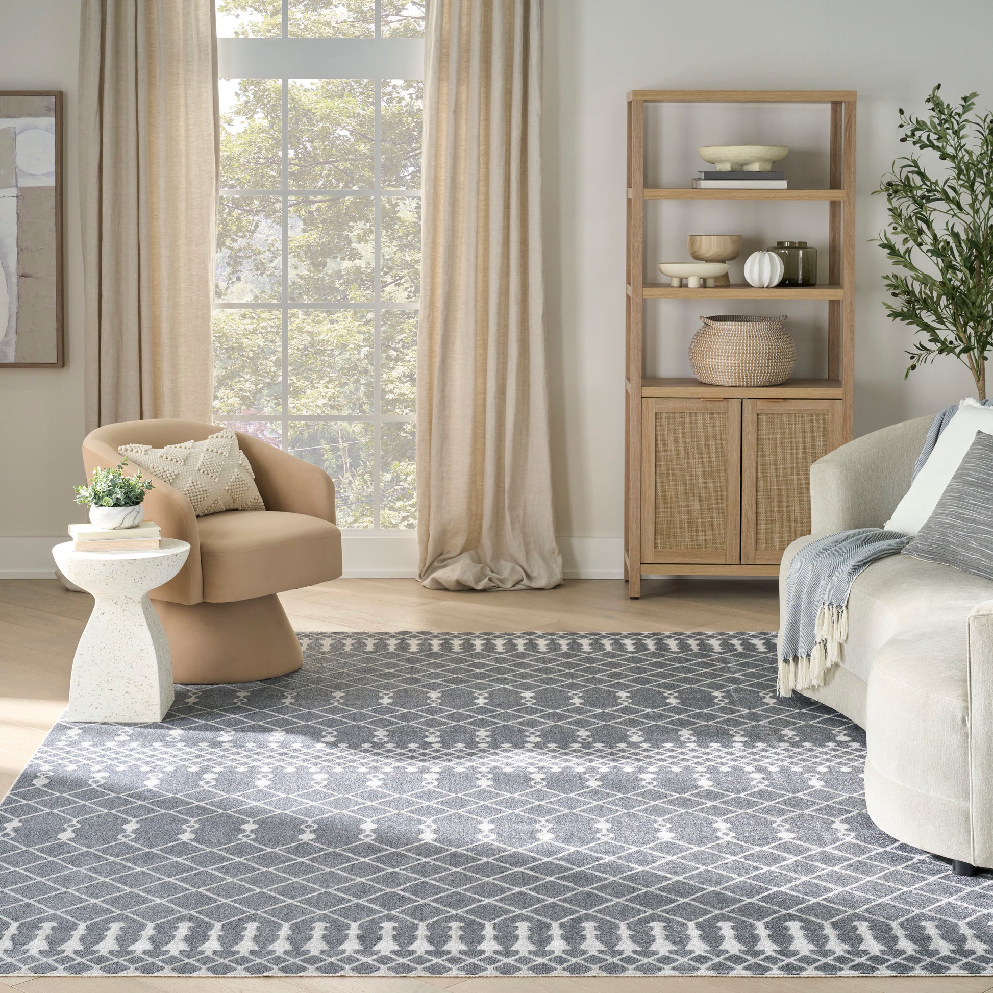 Nourison Home Astra Machine Washable  Denim  Transitional