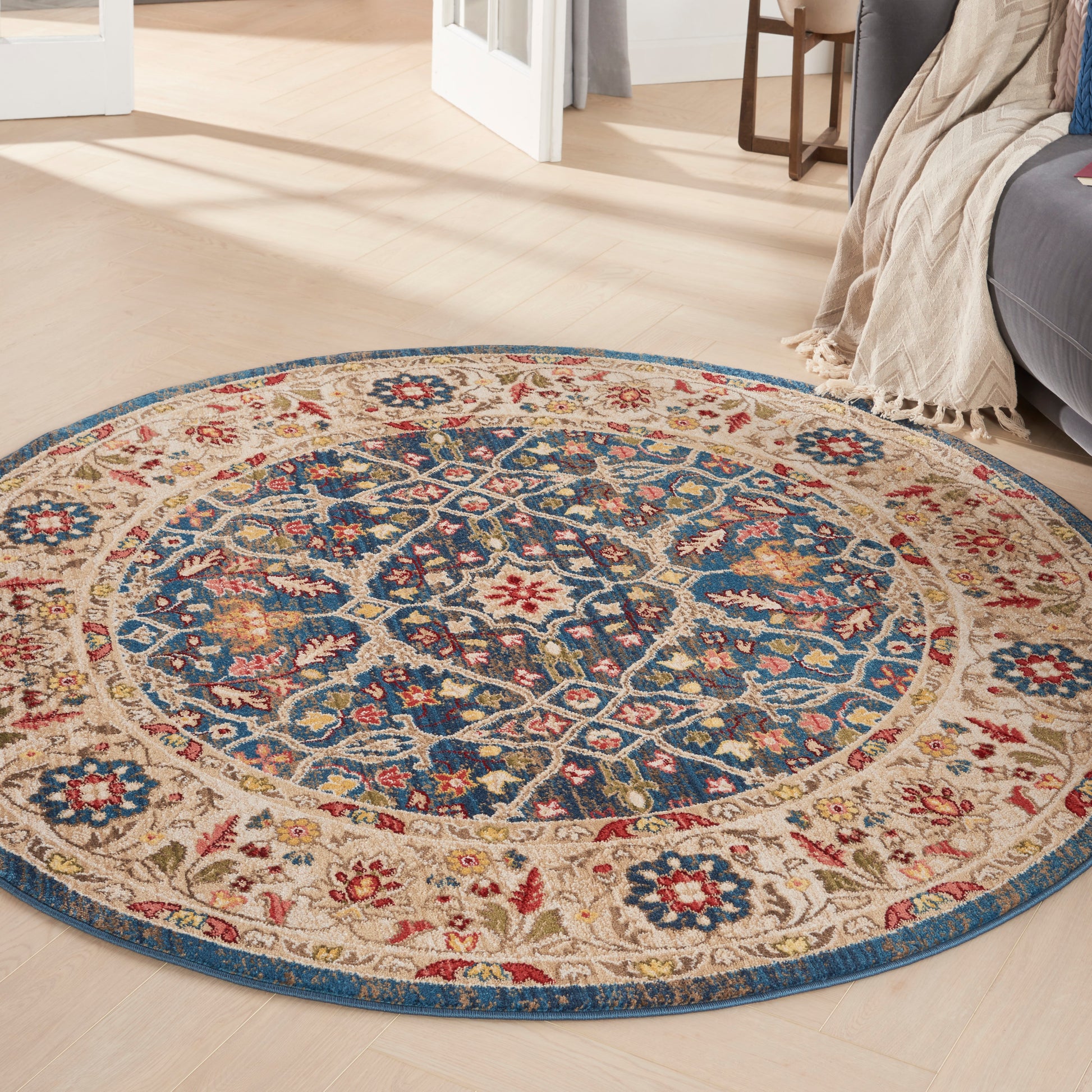 Nourison Home Karisma  Blue Ivory  Traditional