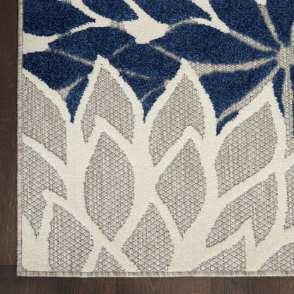 Nourison Home Aloha  Ivory Navy  Contemporary