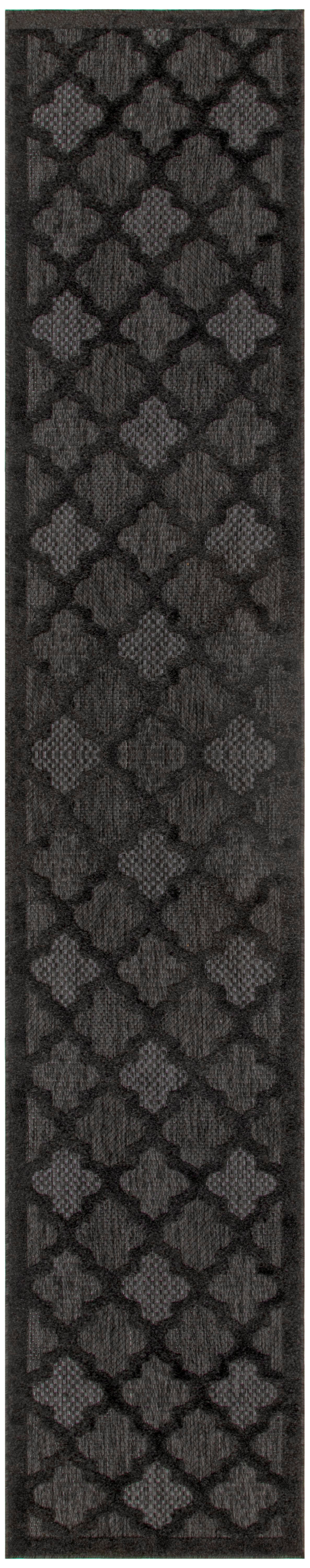 Nourison Home Easy Care NES01 Charcoal Black Contemporary Flat Weave Rug