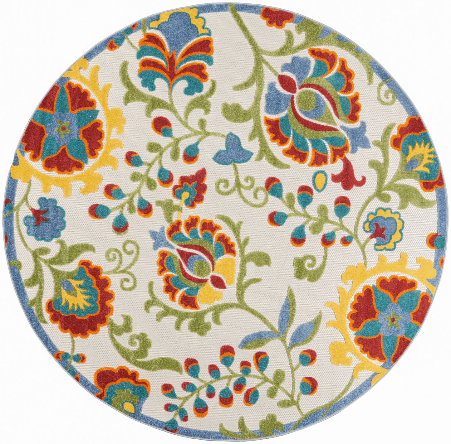 Nourison Home Aloha ALH17 Ivory Multicolor Contemporary Power-loomed Rugs
