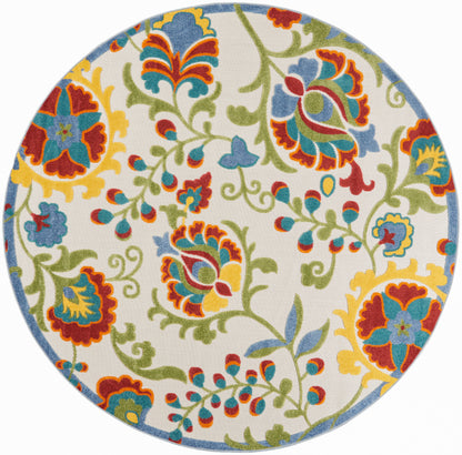 Nourison Home Aloha ALH17 Ivory Multicolor Contemporary Power-loomed Rugs