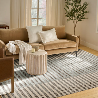 Nourison Home Nordic  Ivory Blue  Contemporary