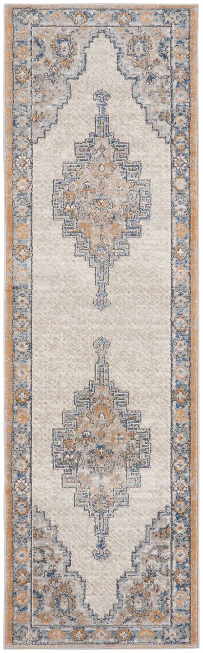 Nourison Home Quarry QUA09 Grey Light Blue Traditional Power-loomed Rugs