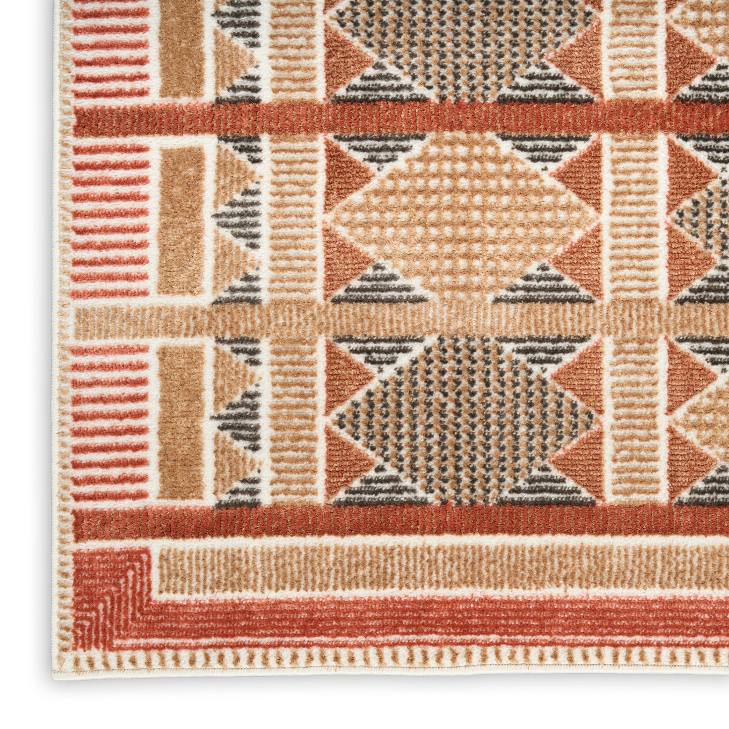 Nourison Home Nordic  Rust Multicolor  Contemporary