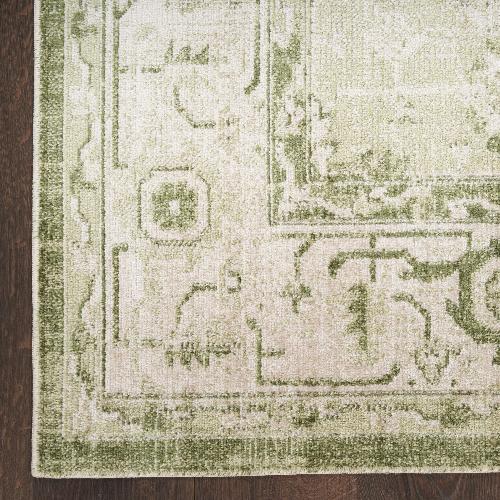 Nourison Home Astra Machine Washable  Ivory Green  Traditional