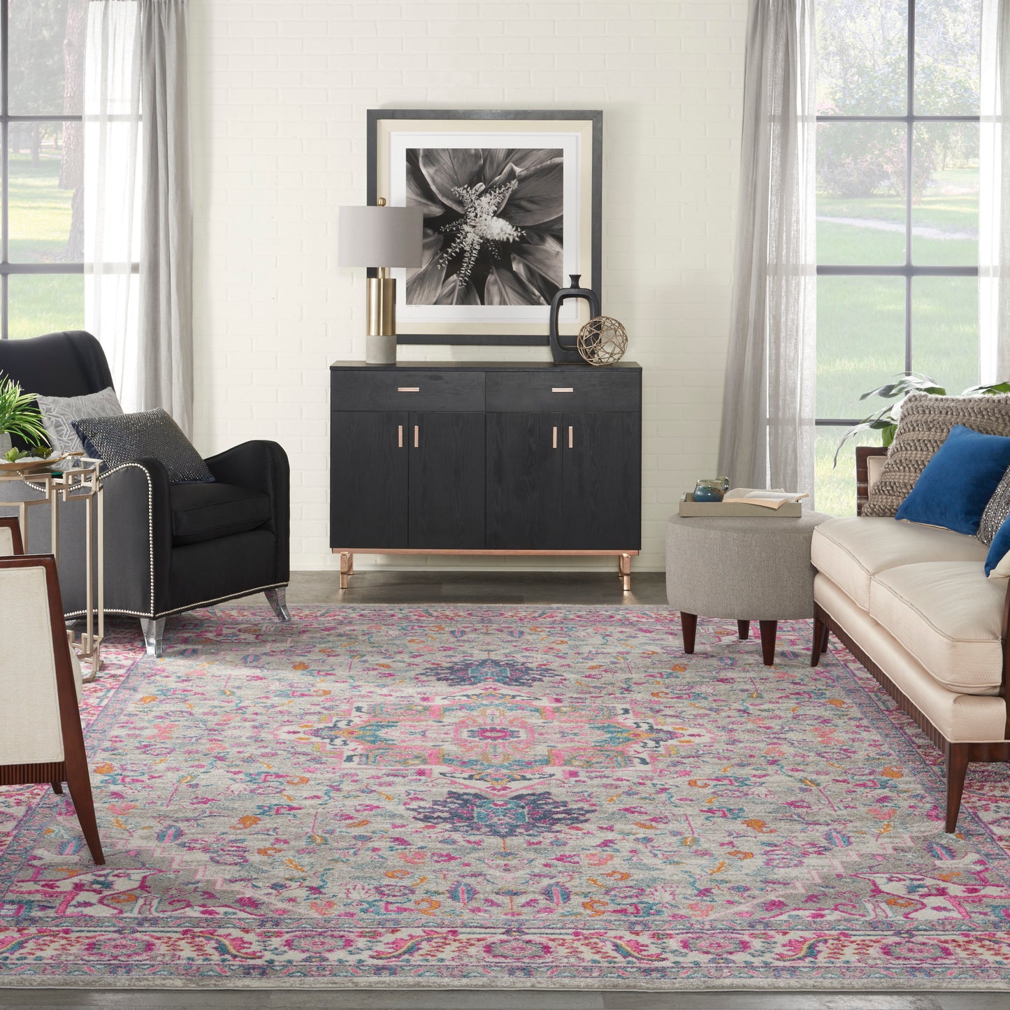 Nourison Home Passion  Light Grey Pink  Transitional