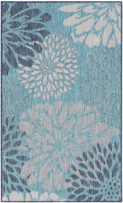 Nourison Home Garden Oasis GOA06 Navy Contemporary Power-loomed Rug