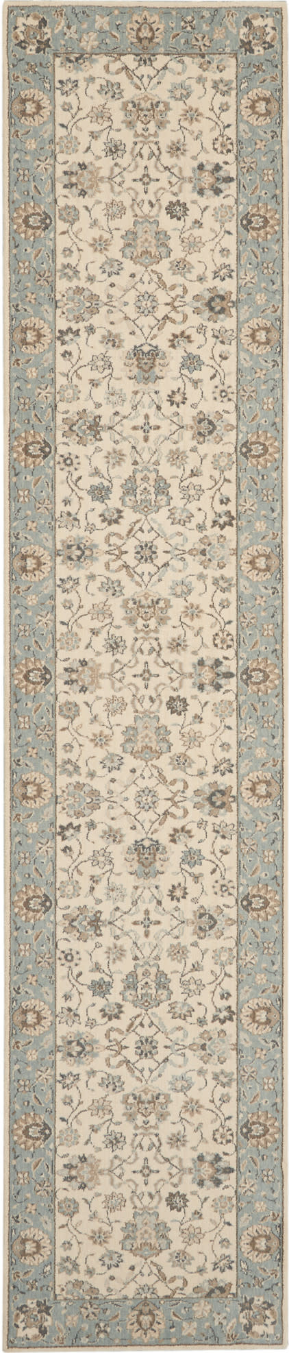Nourison Home Living Treasures LI16 Ivory Aqua Traditional Loom-woven Rug