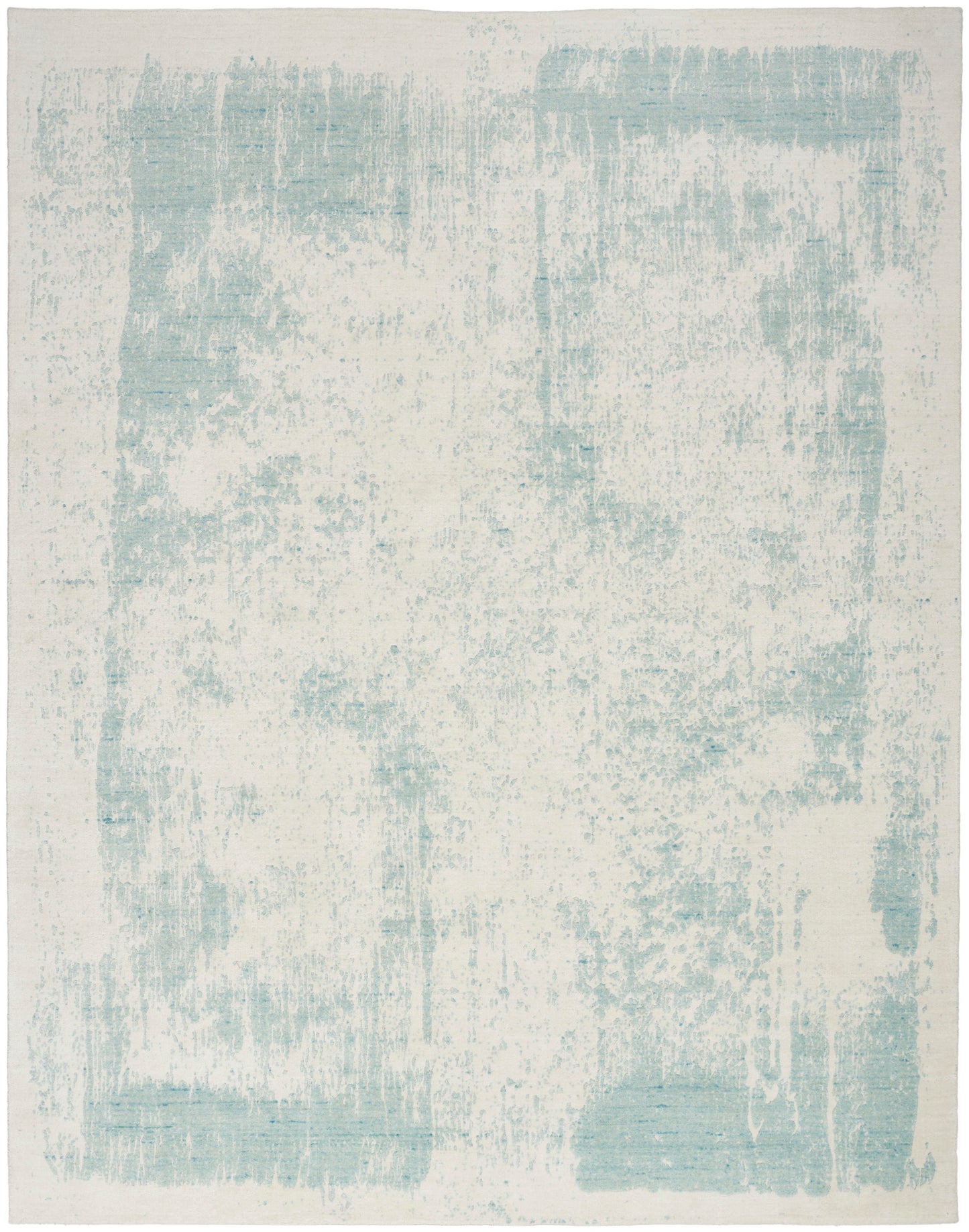 Nourison Home Harmony HAY02 Ivory Aqua Contemporary Hand Woven Rug