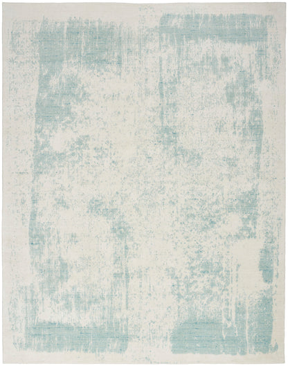 Nourison Home Harmony HAY02 Ivory Aqua Contemporary Hand Woven Rug