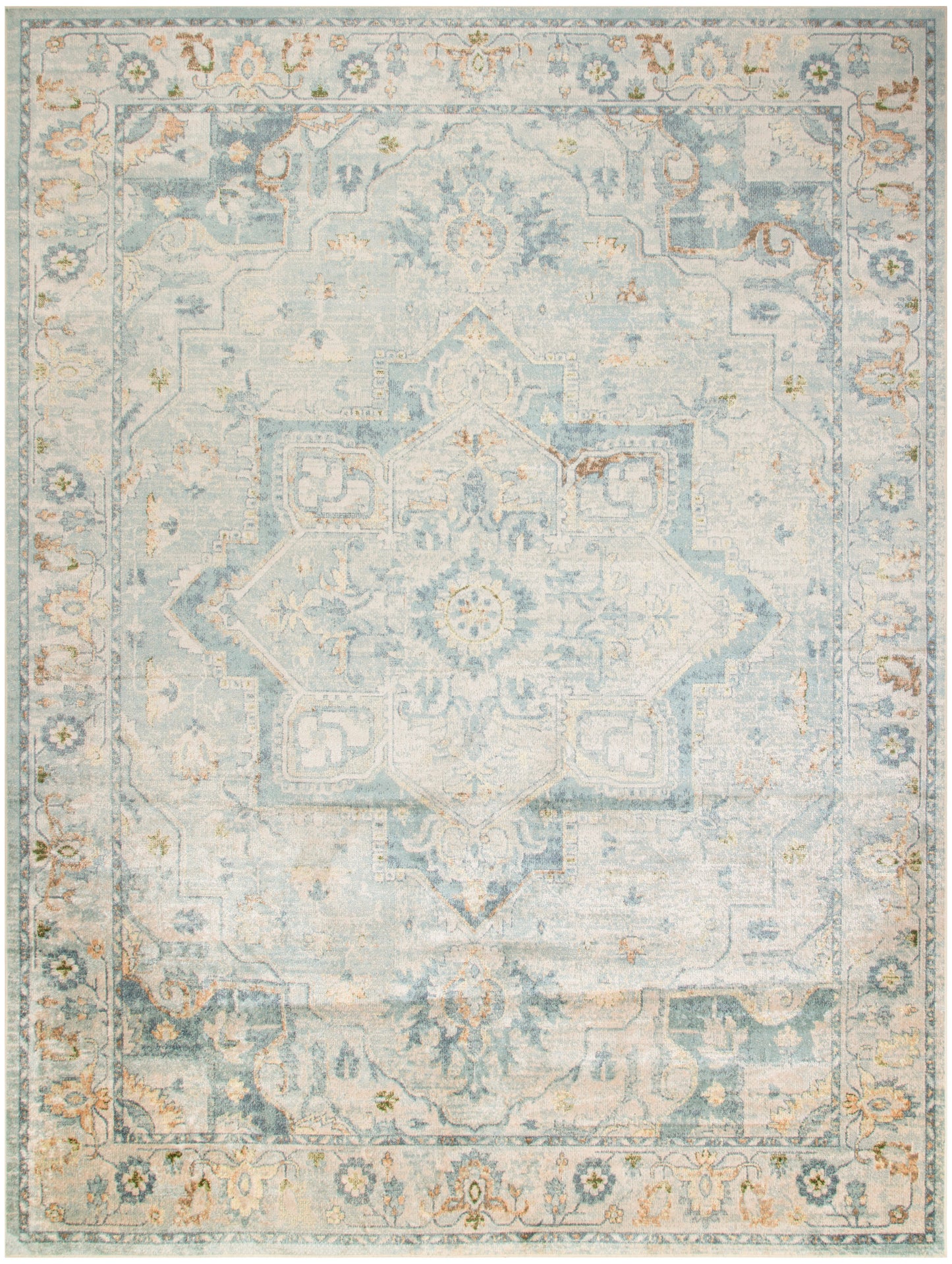 Nourison Home Astra Machine Washable  Light Blue  Traditional
