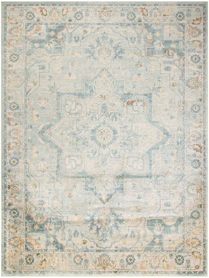 Nourison Home Astra Machine Washable  Light Blue  Traditional