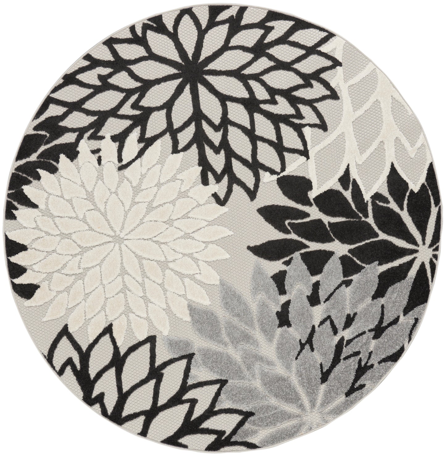 Nourison Home Aloha ALH05 Black White Contemporary Power-loomed Rugs