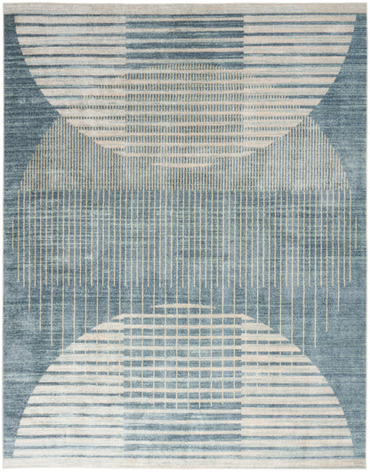 Nourison Home Astra Machine Washable ASW03 Blue Contemporary Power-loomed Rug