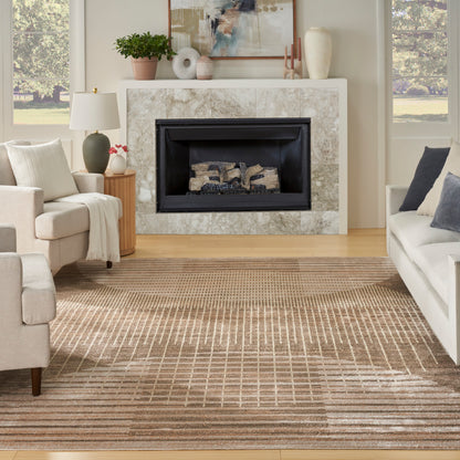 Nourison Home Astra Machine Washable  Latte  Contemporary