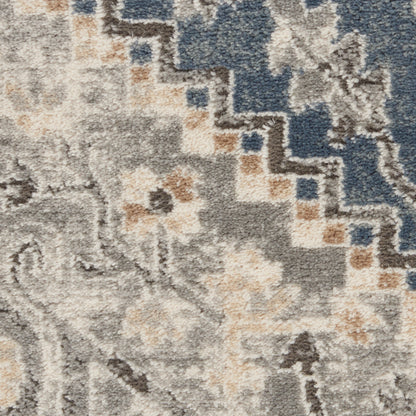 Nourison Home Quarry  Ivory Blue  Traditional