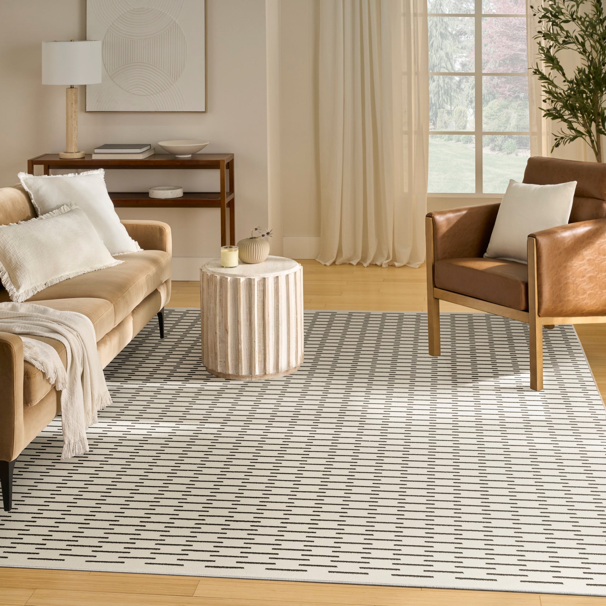 Nourison Home Nordic  Ivory Black  Contemporary