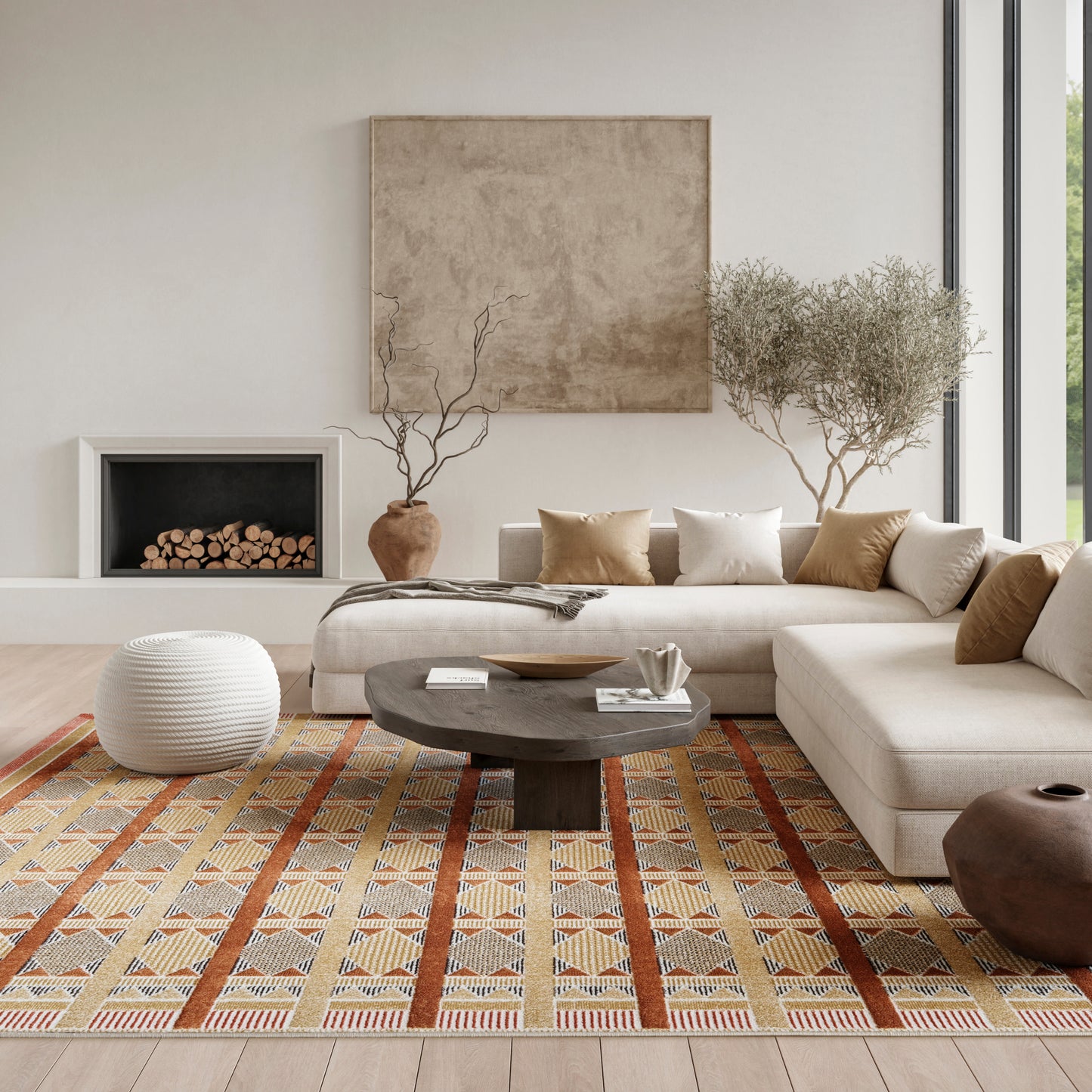 Nourison Home Nordic  Rust Multicolor  Contemporary