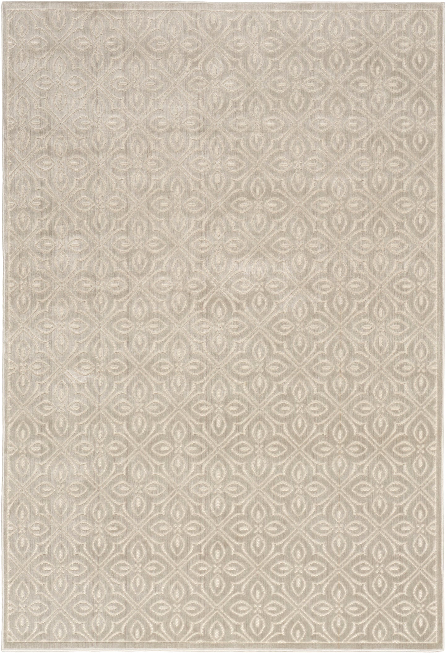 Nourison Home Washable Charm WCH03 Silver Ivory Contemporary Machine Woven Rug
