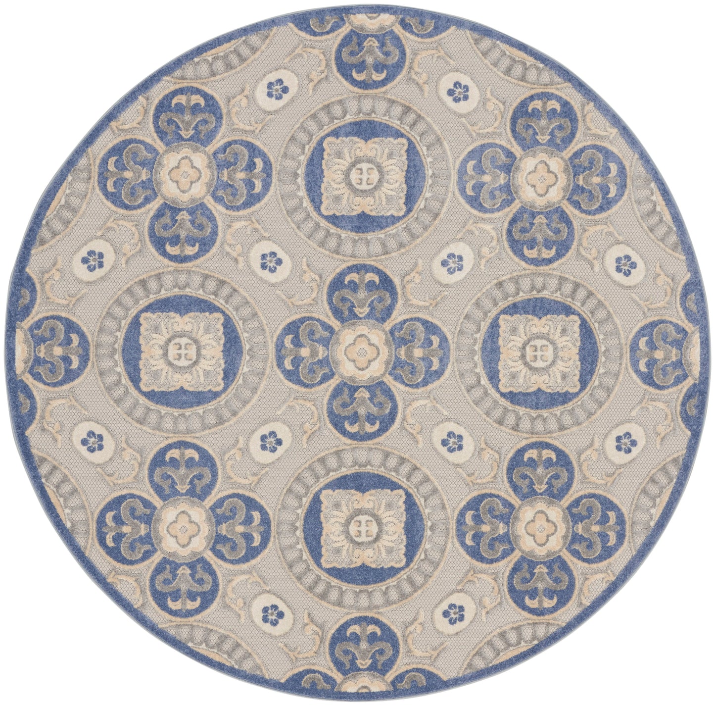 Nourison Home Aloha ALH30 Blue Grey Contemporary Power-loomed Rugs