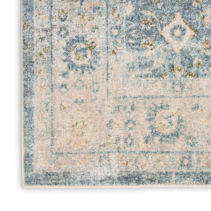 Nourison Home Astra Machine Washable  Teal Beige  Traditional