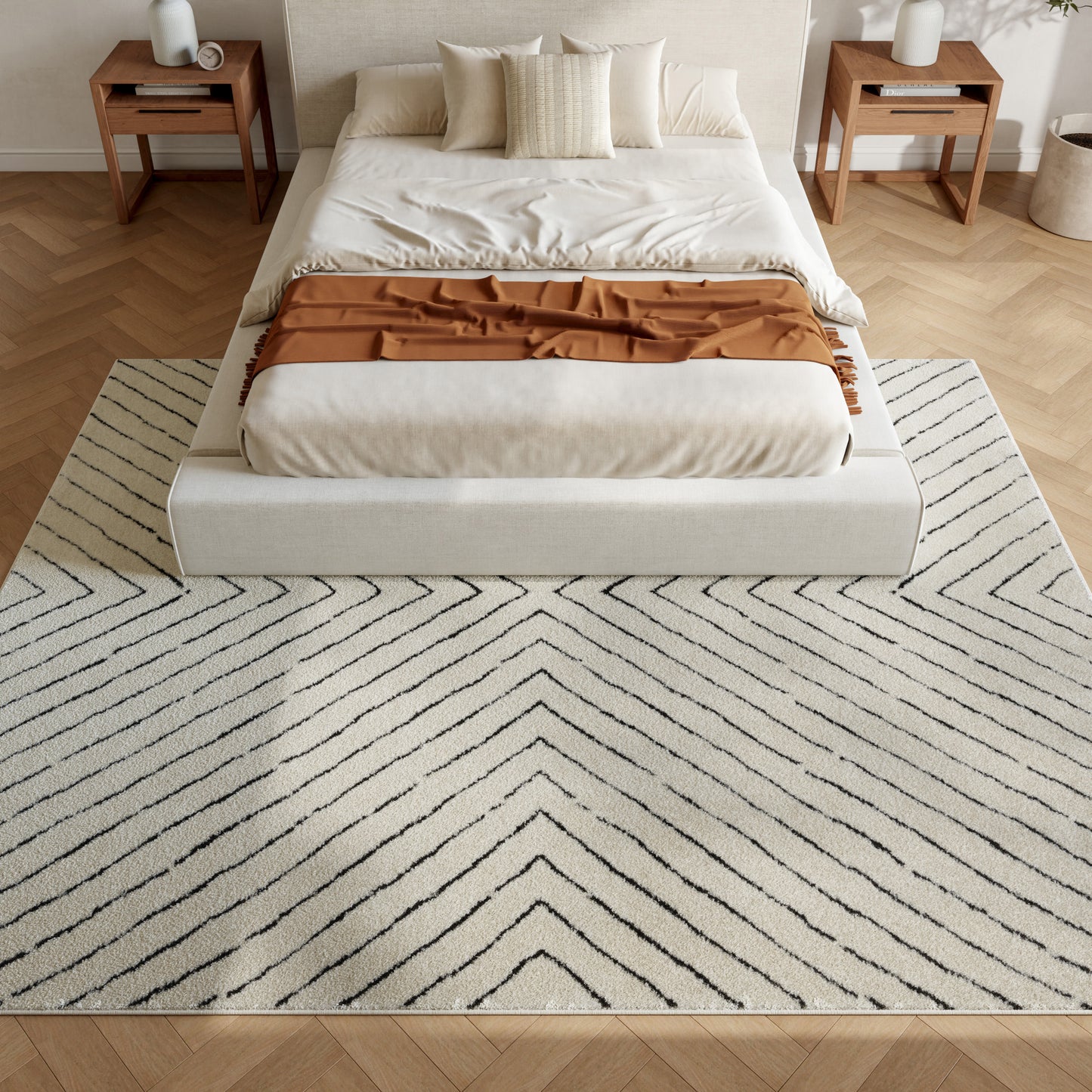Nourison Home Modern Comfort  Ivory Black  Contemporary