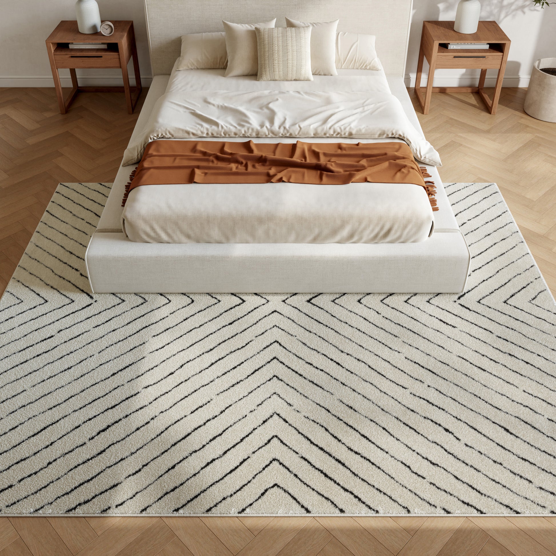 Nourison Home Modern Comfort  Ivory Black  Contemporary