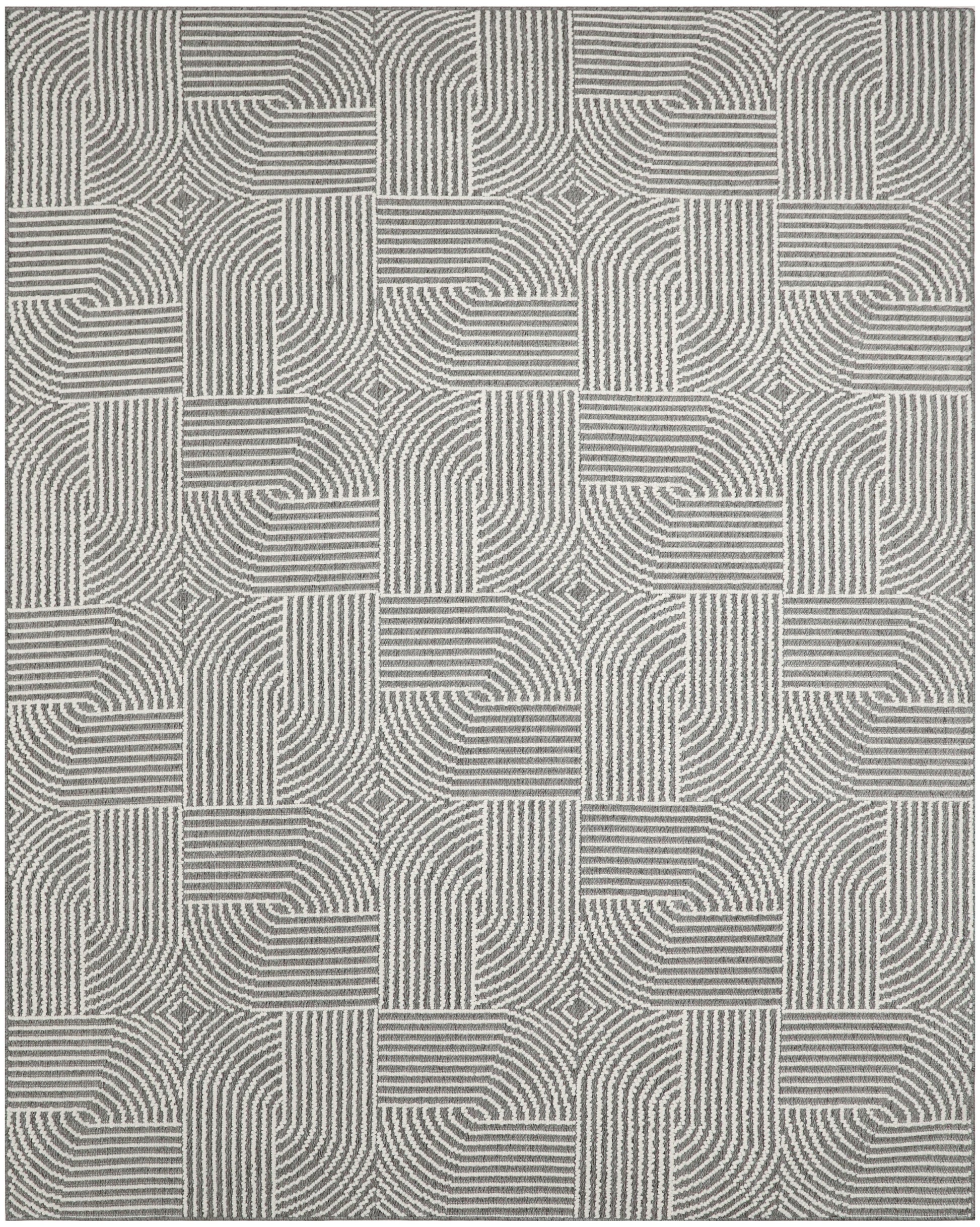 Nourison Home Natural Texture  Charcoal Ivory  Contemporary