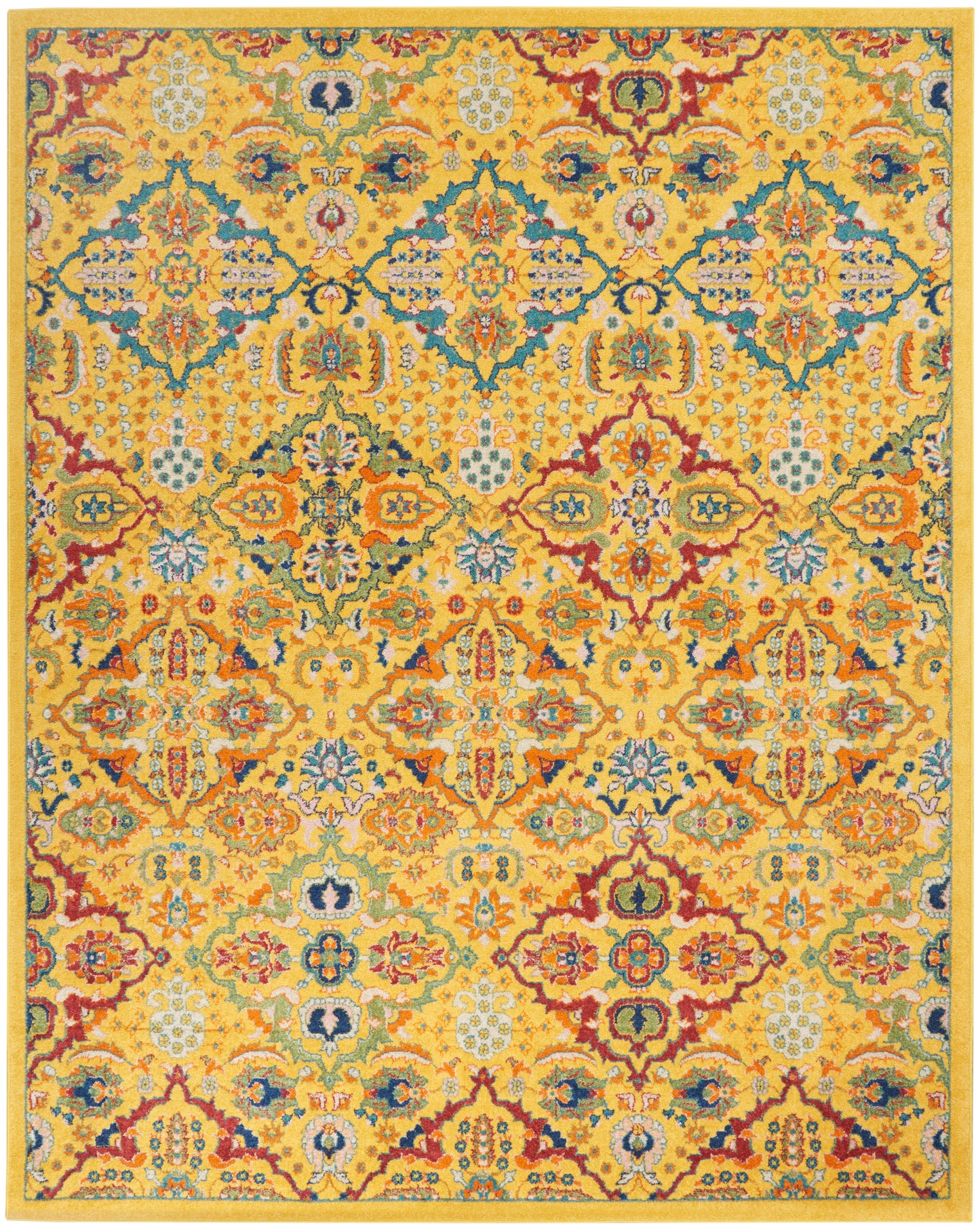 Nourison Home Allur ALR03 Yellow Multicolor Transitional Power-loomed Rug