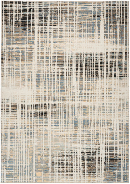 Nourison Home Washable Decor WSD07 Ivory Blue Contemporary Loom-woven Rug