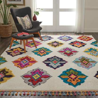 Nourison Home Nomad  Ivory Multicolor  Transitional