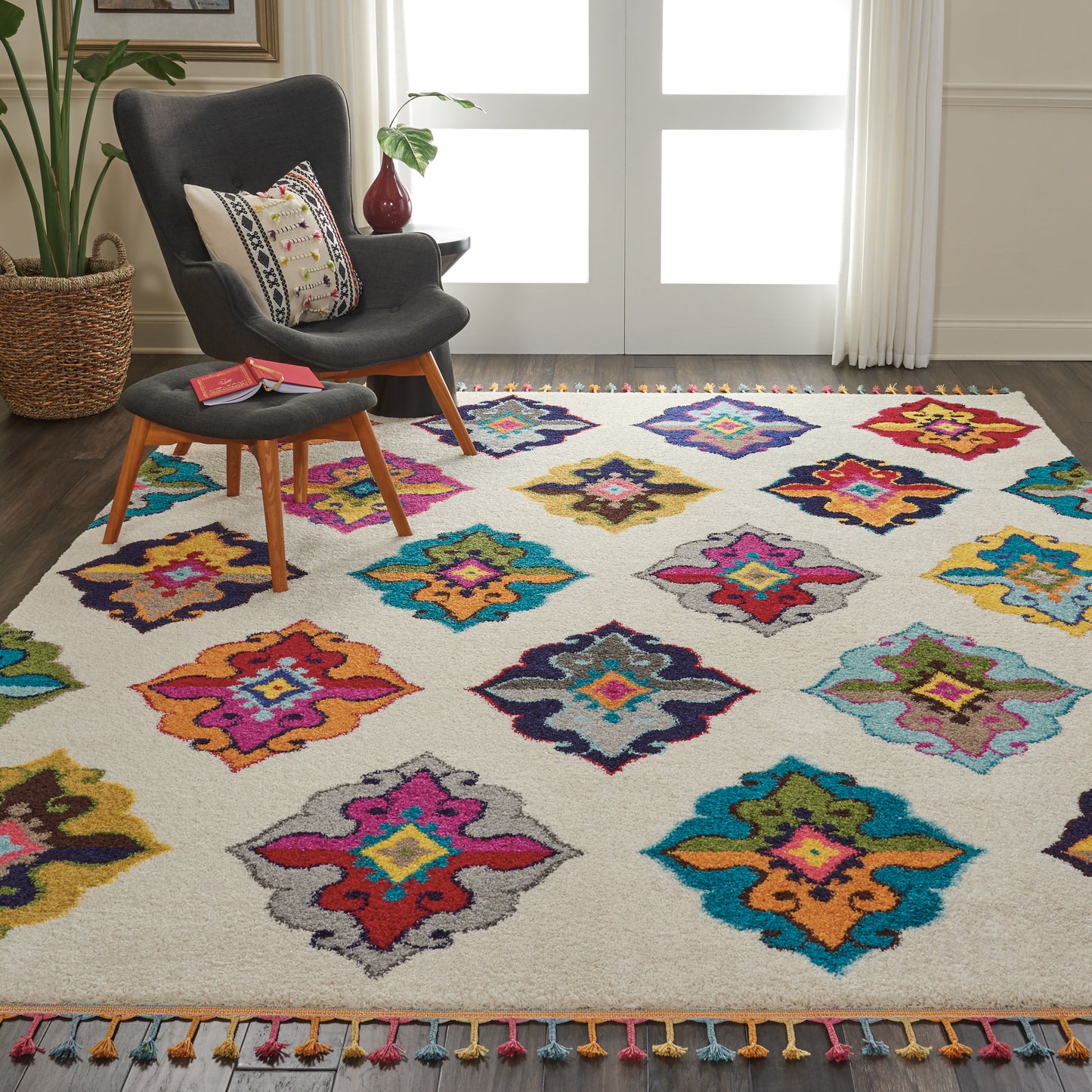 Nourison Home Nomad  Ivory Multicolor  Transitional