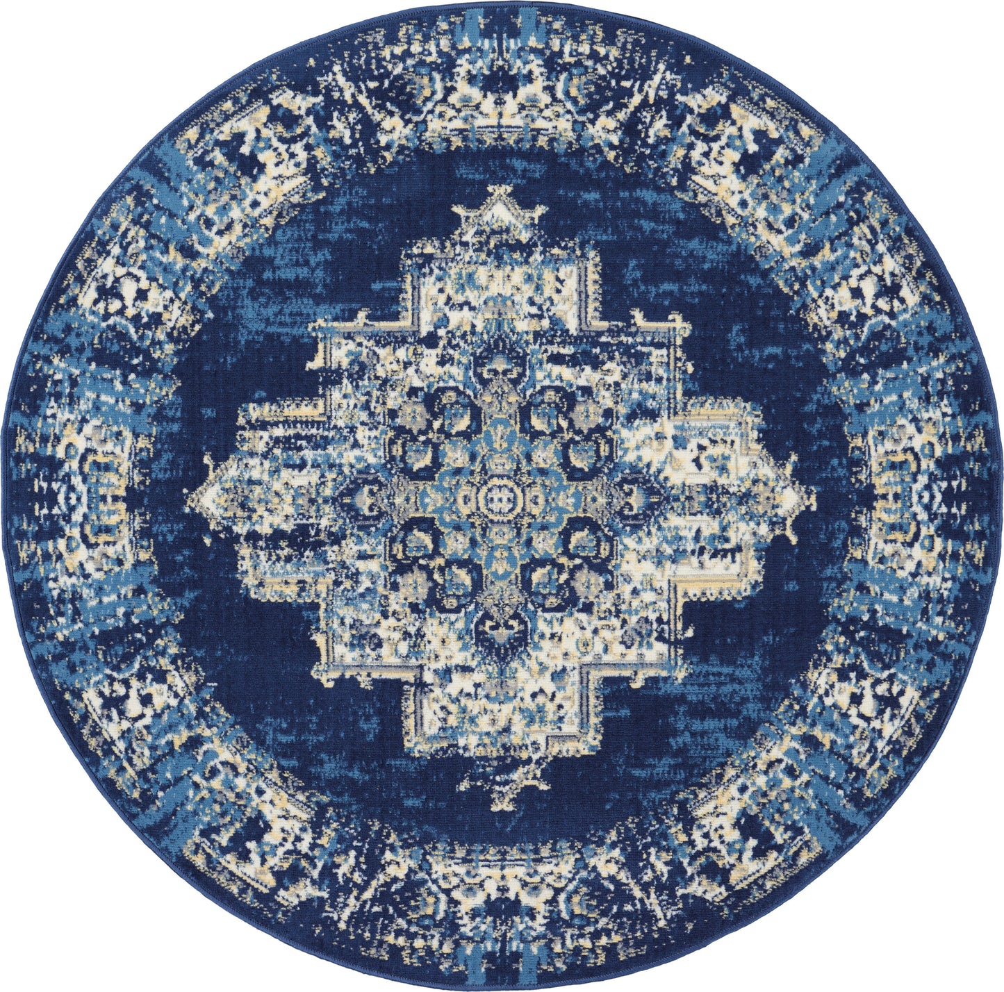 Nourison Home Grafix GRF14 Navy Blue Transitional Power-loomed Rug