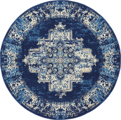 Nourison Home Grafix GRF14 Navy Blue Transitional Power-loomed Rug