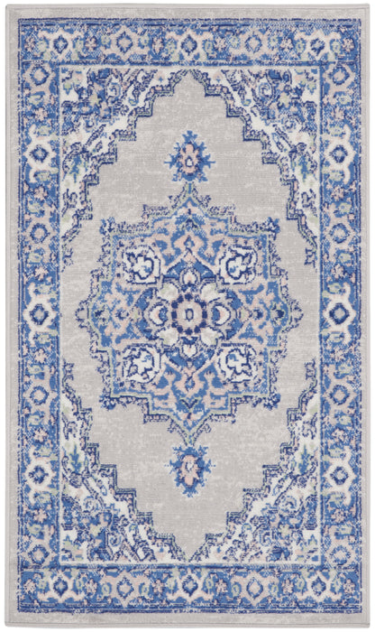 Nourison Home Whimsicle WHS03 Grey Blue Transitional Power-loomed Rug