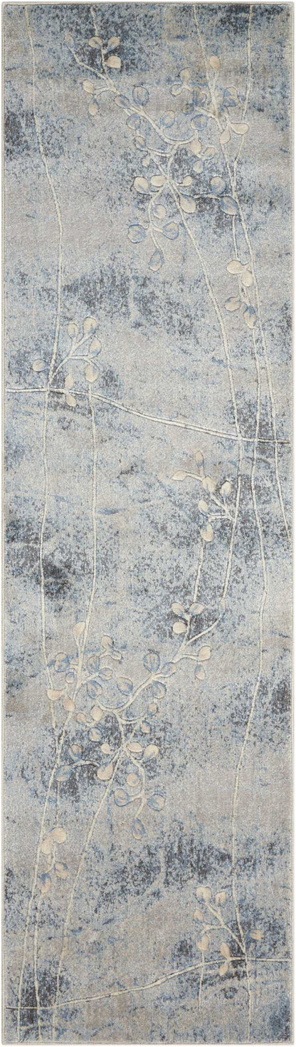 Nourison Home Somerset ST74 Silver Blue Contemporary Power-loomed Rug