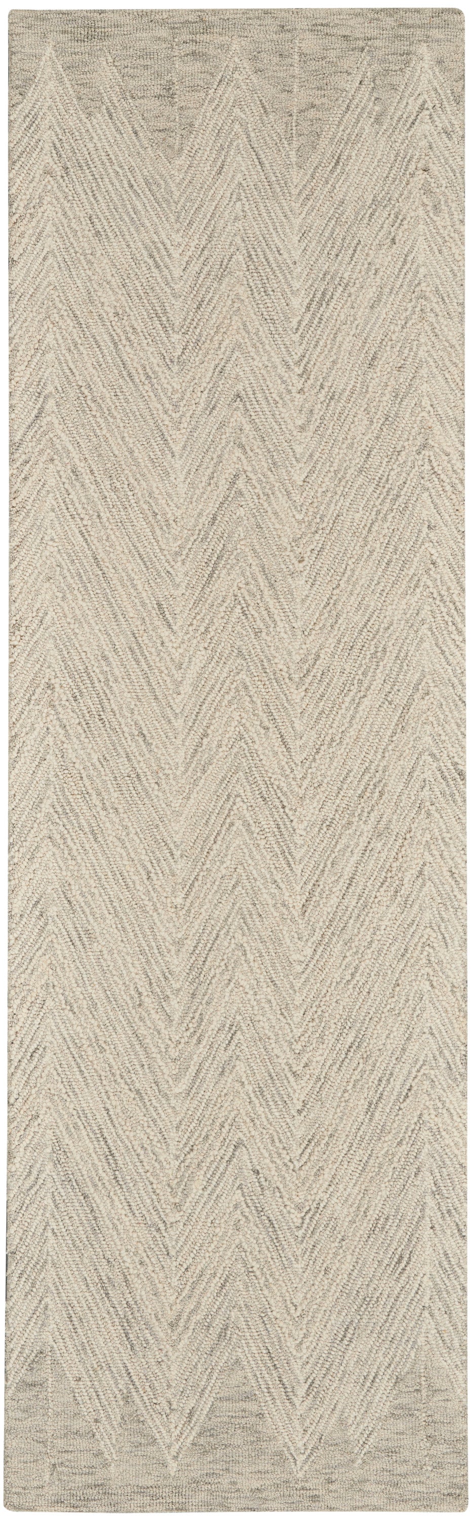 Nourison Home Interlock ITL04 Ivory Grey Contemporary Tufted Rug
