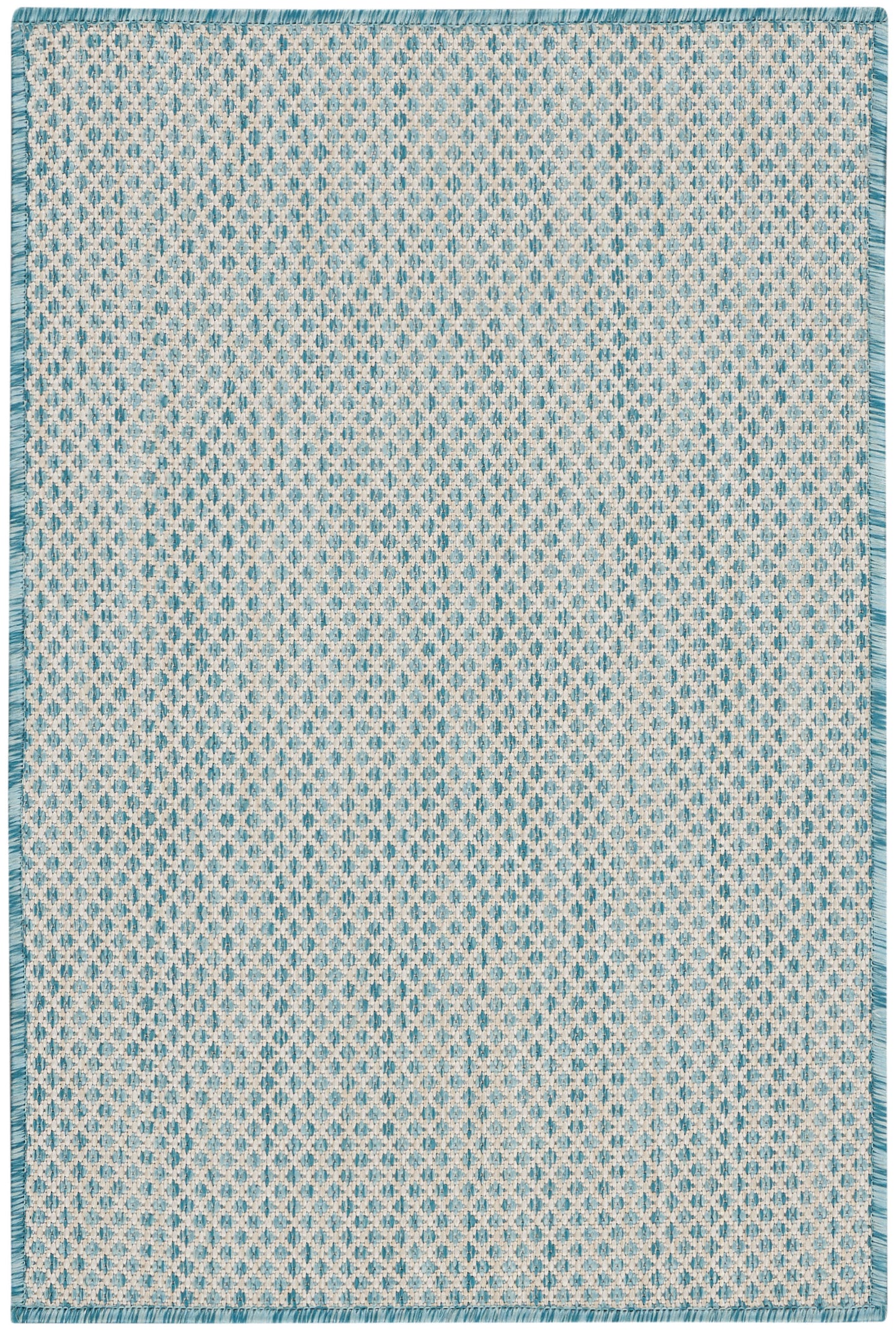 Nourison Home Courtyard COU01 Ivory Aqua Contemporary Power-loomed Rug