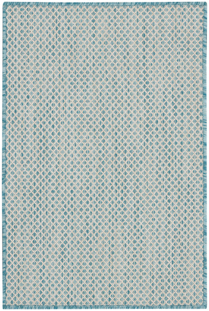 Nourison Home Courtyard COU01 Ivory Aqua Contemporary Power-loomed Rug
