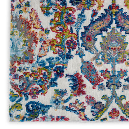 Nourison Home Ankara Global  Ivory Blue  Transitional