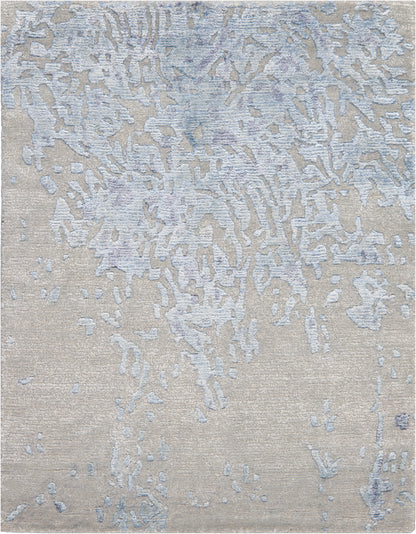Nourison Home Silk Shadows SHA18 Grey Blue Contemporary Knotted Rug
