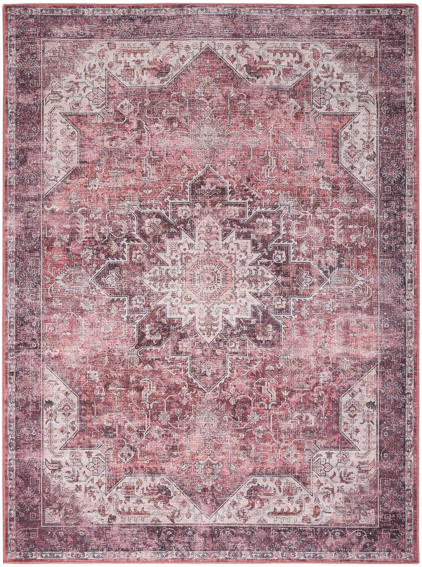 Nourison Home Nourison Washables NWB15 Red Traditional Power-loomed Rug