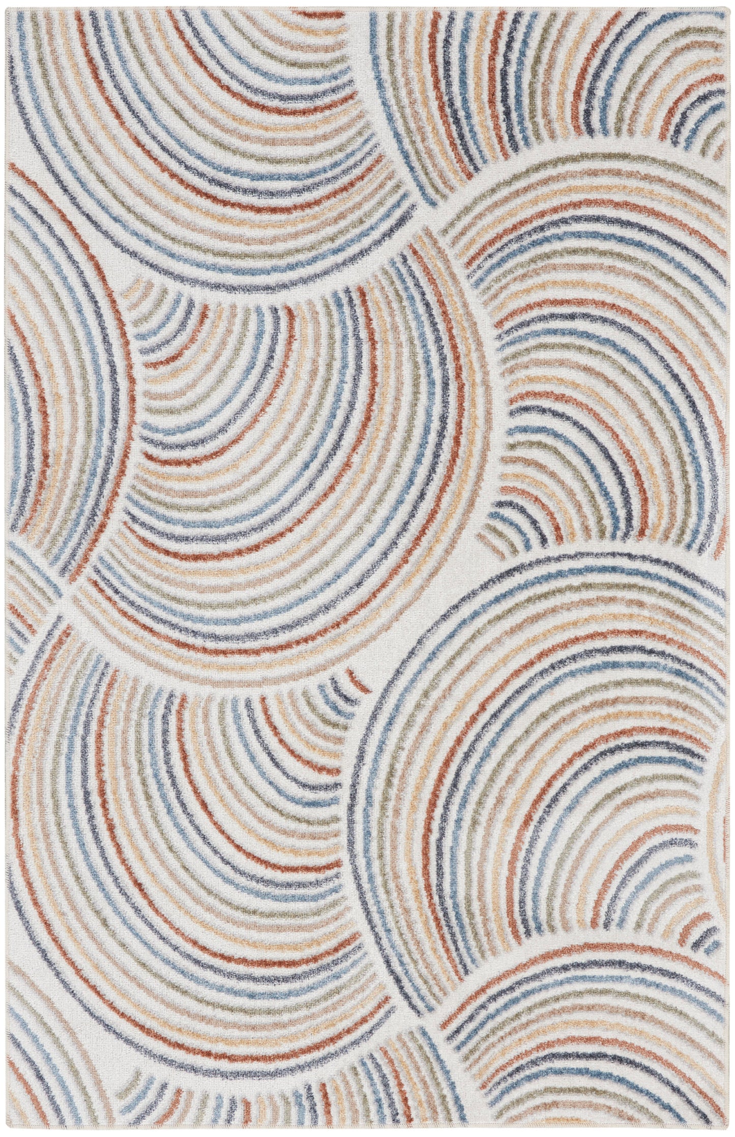 Nourison Home Astra Machine Washable ASW08 Ivory Multicolor Contemporary Power-loomed Rug