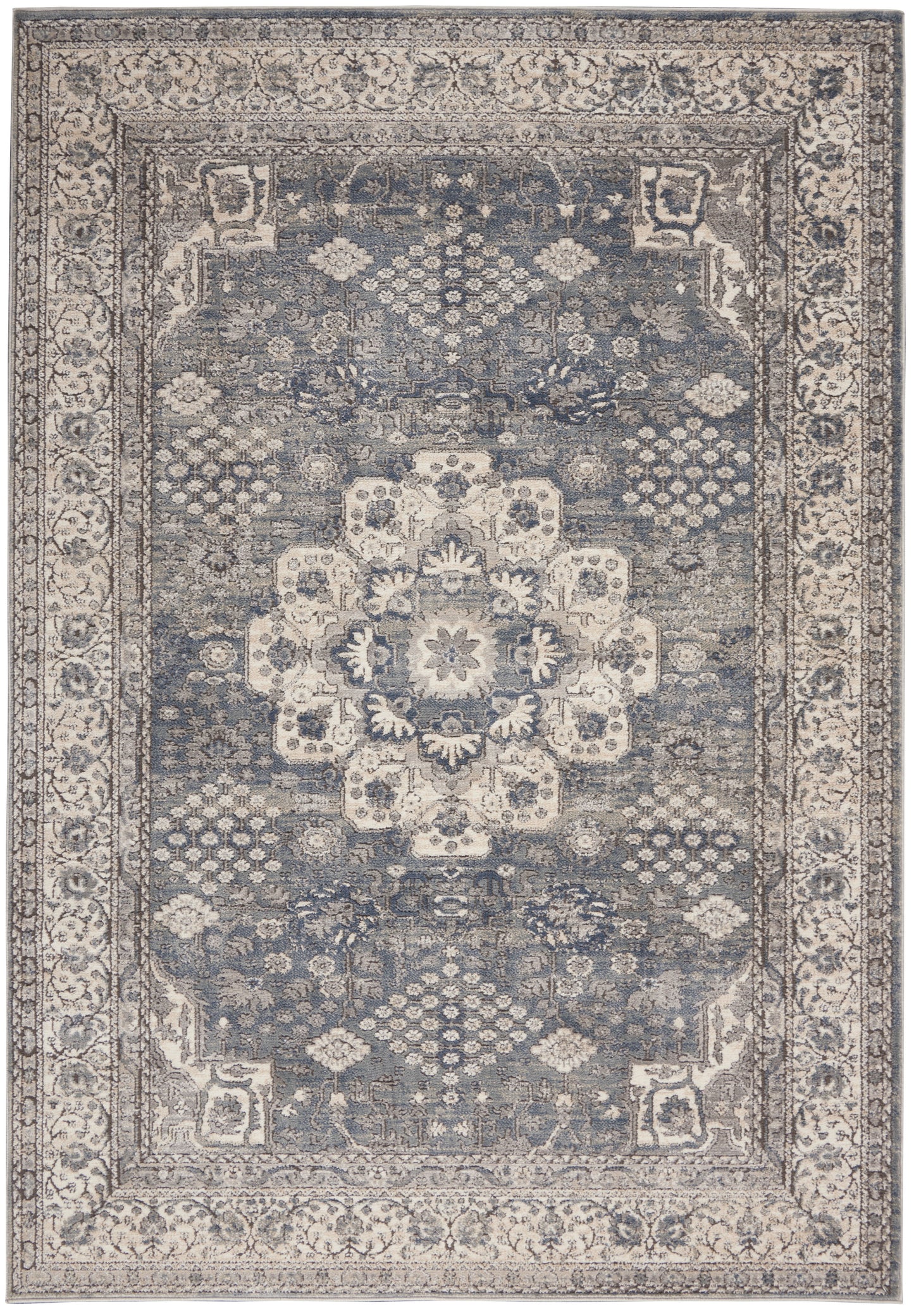 Nourison Home Quarry QUA07 Grey Ivory Transitional Power-loomed Rugs
