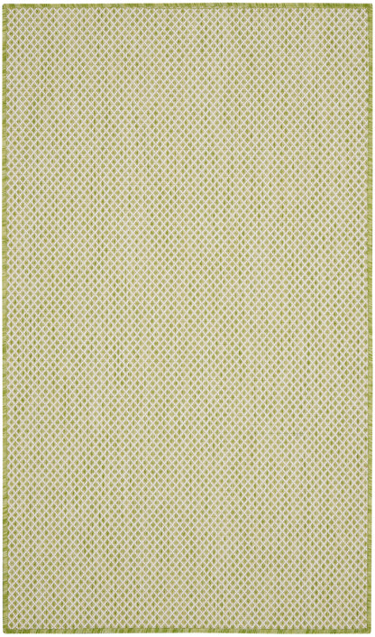 Nourison Home Courtyard COU01 Ivory Green Contemporary Power-loomed Rug