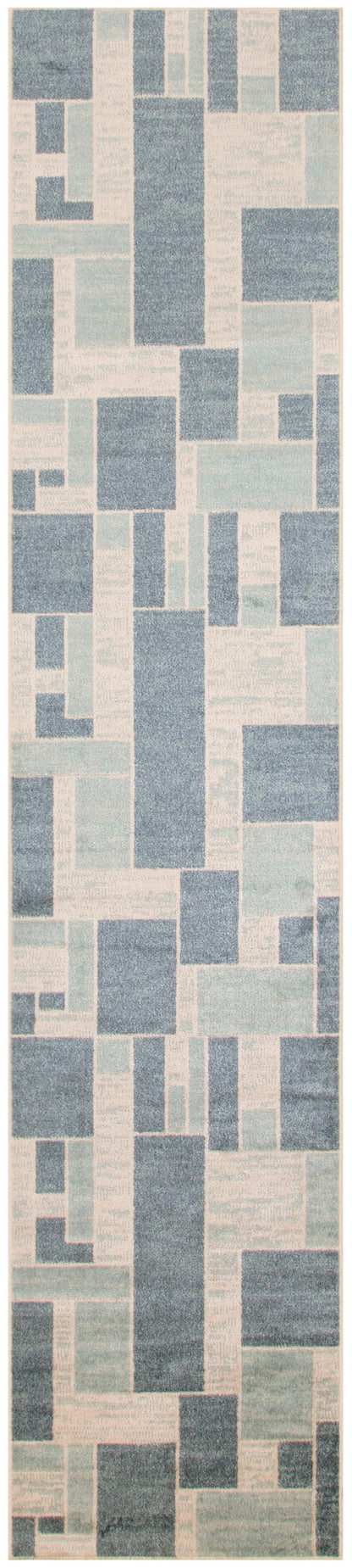 Nourison Home Astra Machine Washable ASW09 Blue Ivory Contemporary Power-loomed Rug